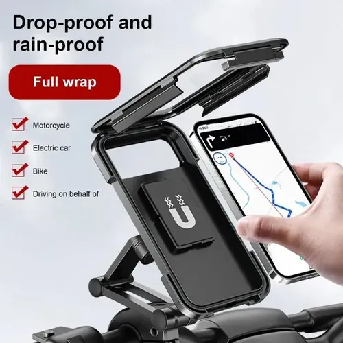 Wireless Charging Waterproof Phone Mount for Bikes & Motorcycles – Ride Hands-Free!