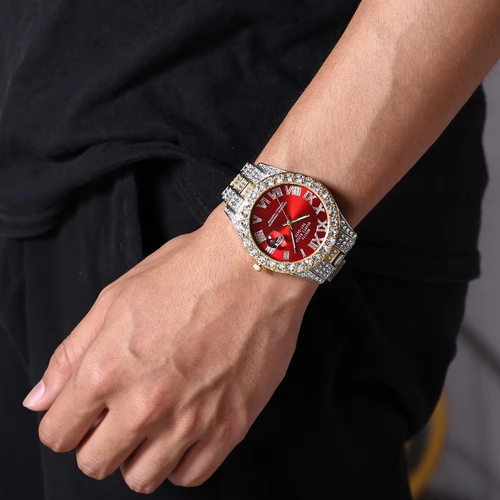 Bestselling Moissanite Starry Sky Watch – Luxury Design with Red Dial