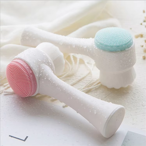 ot Selling Superfine Fibre Soft Facial Brush Deep Pore Cleansing Brush Silicone Face Washing Brush with Long Handle