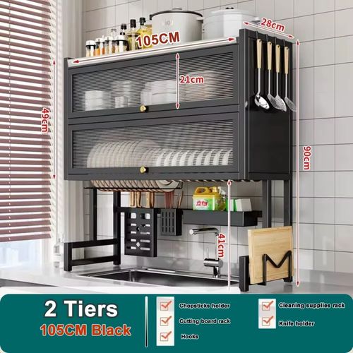 Hot Selling 🔥Large kitchen drain rack with doors