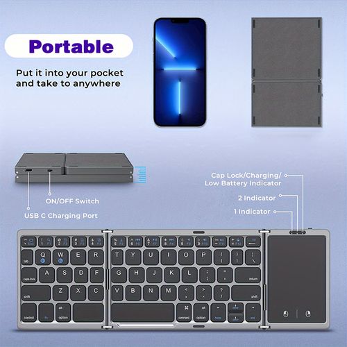 Thin Portable Foldable Mini Wireless Keyboard