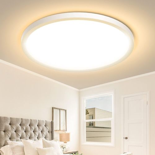 Deckenlampe LED Deckenleuchte 3000K 2100LM- 22CM 8.9Inch Rund Wasserfest Badezimmer Lampe, 24W Badlampe Decke Küchenlampen Modern LED Lampen deckenlampen Ultra Dünn Für Flur Schlafzimmer Keller Balkon