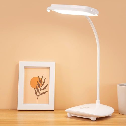 Schreibtischlampe,40 LED Kabellose Tischlampe Leselampe Nachttischlampe Kinder Akku Aufladbar, 2 Batterie 2400MAH Touch 3 Farben Dimmbare 10 Helligkeitsstufen, Schreibtischleuchte Wiederaufladbar