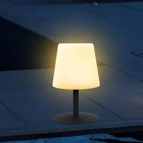 LED Tischlampe Outdoor, Dimmbar Aufladbare Tischleuchte mit Warmweißem Licht wasserfest IP44 akku Lampe für Innen außen garten schlafzimmer camping heimat dekoration Schwarz ,Energieklasse F