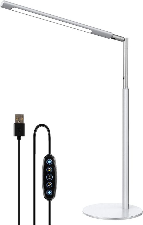 Schreibtischlampe - LED Tischlampe Dimmbar Nachttischlampe 5 Farben 6 Helligkeitsstufen Tageslichtlampe Augenschutz,Schreibtisch Lampe für Büro,10W