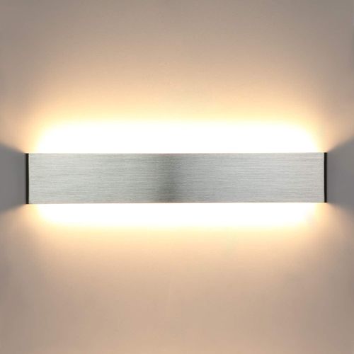 20W 50CM Wandleuchte Innen LED Treppenhaus Lampen Moderne Wandlampe Silber mit Up Down Licht IP44 aus reinem Aluminium für Wohnzimmer Schlafzimmer Flur Treppen usw, Warmweiss, 50cm