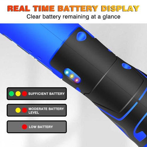 AUTOFU Cordless Electric Ratchet Wrench 3.8 Inch, ForwardReverse Function, LED Light, Variable Speeds, Safety Lock