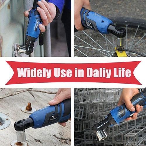 AUTOFU Cordless Electric Ratchet Wrench 3.8 Inch, ForwardReverse Function, LED Light, Variable Speeds, Safety Lock