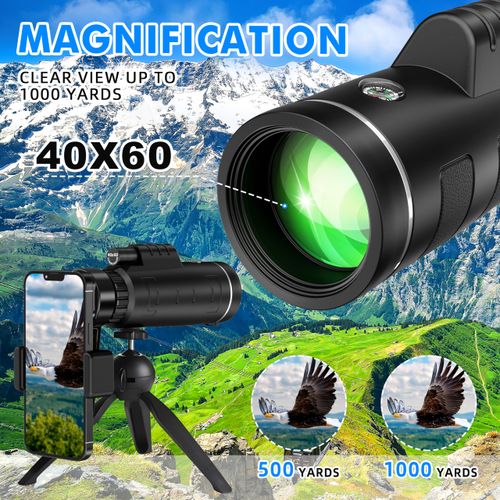 Monocular Telescope with Smartphone Adapter and Telescope Case High Powered Monocular, Compact Monocular for Wildlife, Hunting, Camping, Travel &Outdoor Adventures