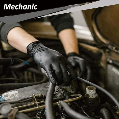 Disposable black high-elasticity nitrile protective gloves (100 pieces1box)