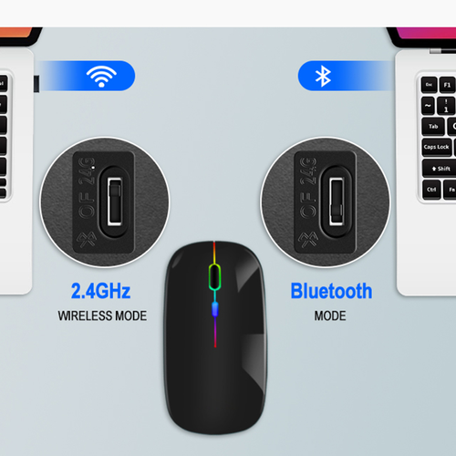Rechargeable Wireless Bluetooth Mouse(2.4Ghz)
