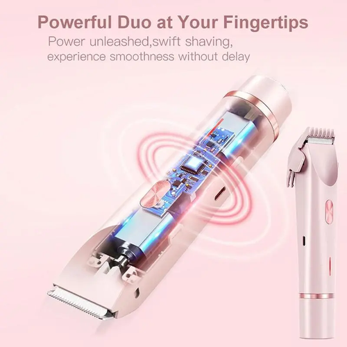 Women's 2-in-1 Waterproof Electric Trimmer – Rechargeable Bikini & Facial Hair Remover