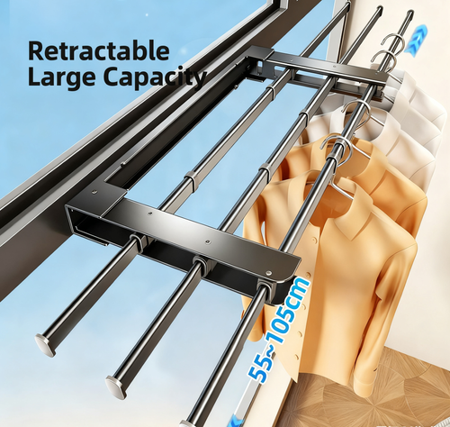 Folding concealed clothes drying rack