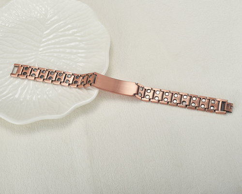 Retro Copper Cross Magnetic Wide Bangle - Men's Stylish Unique Jewelry with Gift Box