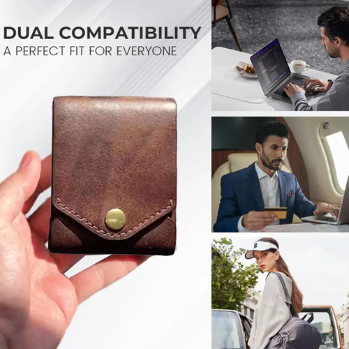 Multifunctional handmade leather wallet and card holder
