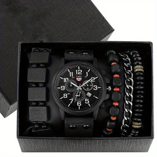 Stylish round quartz watches (five-piece set)