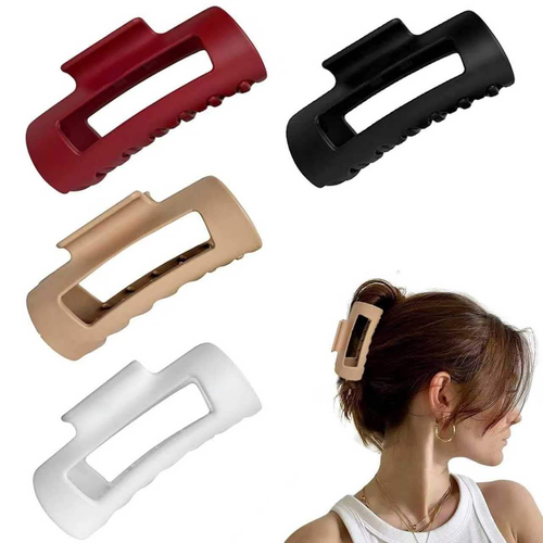 Soft silicone shark clip for women (1 black, 1 white)