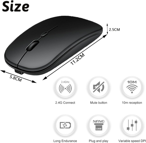 Rechargeable Wireless Bluetooth Mouse(2.4Ghz)