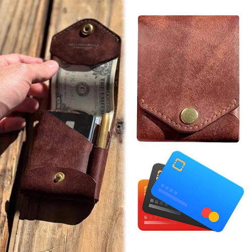 Multifunctional handmade leather wallet and card holder