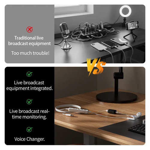 On-site karaoke sound card and wired headphones