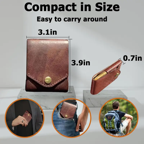 Multifunctional handmade leather wallet and card holder