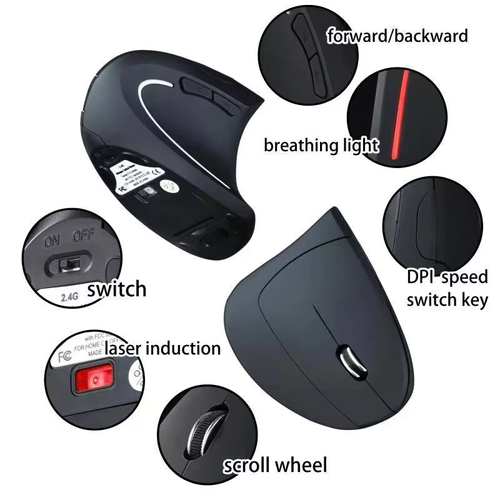 Ergonomic Vertical Wireless Mouse