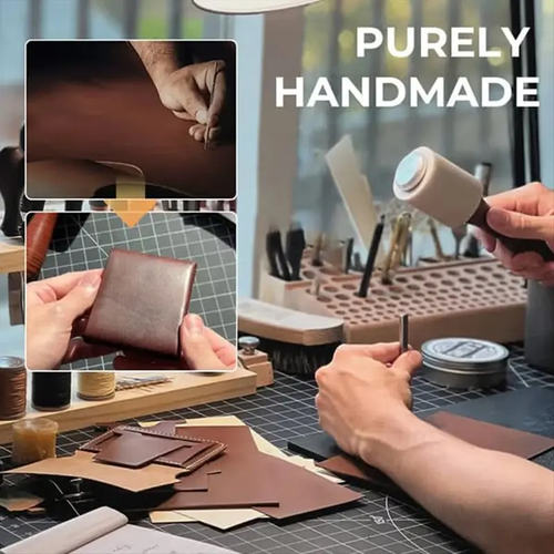 Multifunctional handmade leather wallet and card holder