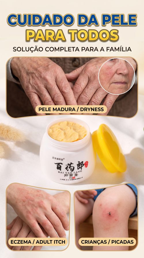Pomada Antisséptica Herbal Bai Yao Lang 20g 🪴 Alivia Coceira Cutânea 🦟 Elimina Irritação por Picadas de Inseto 💧 Trata Dermatite Úmida | Para Adultos, Crianças, Idosos, Uso Doméstico e Ao Ar Livre em Luanda, Angola