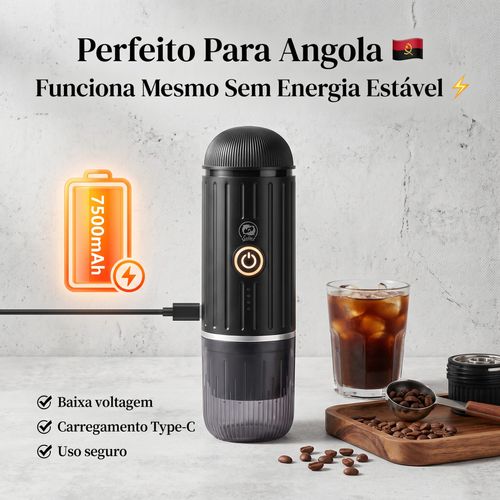 Máquina de Café Espresso Portátil com Aquecimento Sem Fio 19BAR, 2 em 1 para Pó e Cápsulas, Luxuosa para Casa e Viagem em Luanda