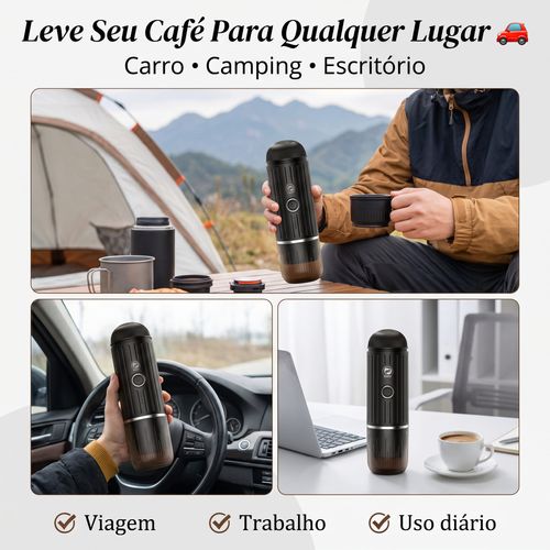 Máquina de Café Espresso Portátil com Aquecimento Sem Fio 19BAR, 2 em 1 para Pó e Cápsulas, Luxuosa para Casa e Viagem em Luanda
