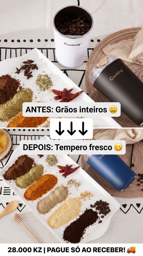 Moedor Elétrico Sem Fio Portátil | Moedor de Café e Especiarias Doméstico para Cozinha em Luanda