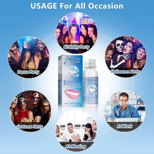 Moldable False Teeth Tooth Repair Granules, Teeth Repair Kit, DIY Temporary Tooth Repair Beads, for Temporary Fixing The Missing and Broken Tooth Replacements