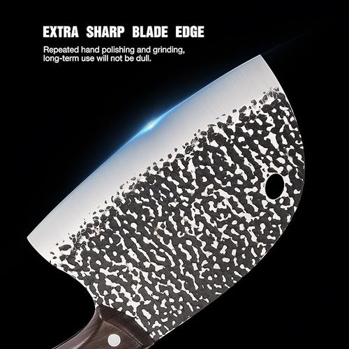 Meat Cleaver Knife 6.2 inches, Ultra Sharp Lightweight Vegetable Kitchen Knife, Full-tang Chopping Knife Serbian Chefs Knife, Stainless Steel Blade Thickness 3 mm, Fish Shape Series