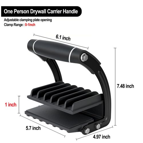 1 Pcs Panel and Plywood Carrier, Plywood Lifting Tool, Drywall Carrying Tool, Drywall Carriers Handle, Single Hand Clamp Lift Tool, Great for Plywood, Glass Board, Plasterboard, Padded