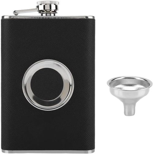 8 oz Stainless Steel Shot Flask with Built In Collapsible Shot Glass Funnel Portable Glass Flask for Alcohol Ideal for Travel Hiking Camping and Outdoor Activities Great Gift