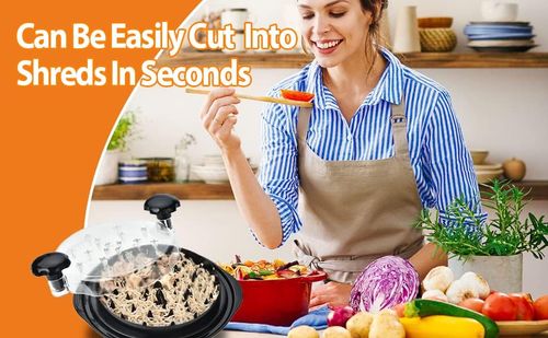 Chicken Shredder Large Chicken Breast Shredder Tool Twist with Brush, Black