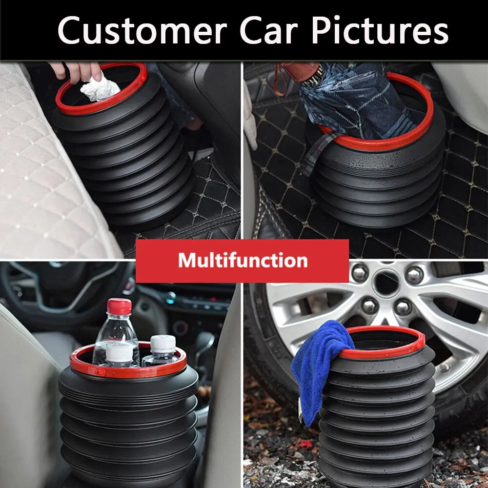 Folding Car Trash Bin Garbage Can Portable Water Storage Wash Telescopic Bucket