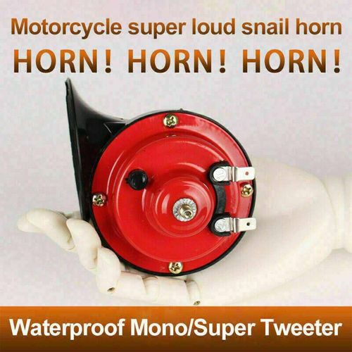 1-pack 12V red horn, 300DB super loud train horn, universal waterproof horn for cars, suitable for trucks, cars, motorcycles, boats