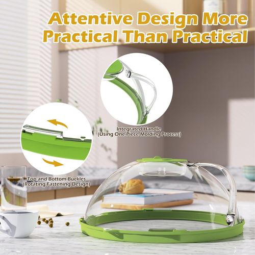 Microwave Food Cover Splatter Microwave Food Protective Cover, Sturdy PC Microwave Plate Food Cover with Water Injection Diversion Hole, High Temperature Plate Food Cover