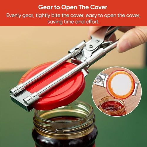 Adjustable Stainless Steel Can Opener,Master Opener Adjustable Jar and Bottle Adjustable Multifunction Stainless Steel Can Jar Lid Gripper Manual Opener for Kitchen Accessories
