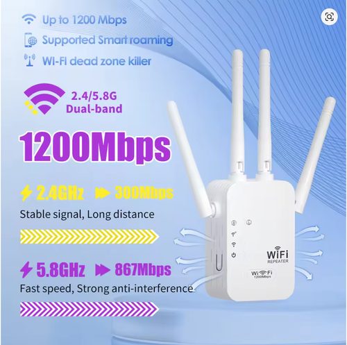 1200Mbps Wireless WiFi Repeater WIFI Extender WiFi Network Amplifier Long Range Signal For Small Office