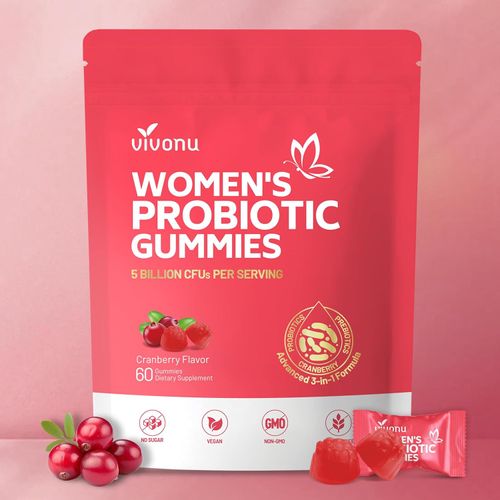 Vaginal Probiotics for Women, Feminine Balance pH Gummies for Healthy Odor, Yeast Balance and  Flora and Vitamin C for Immune Support ,60 Cranberry Gummies