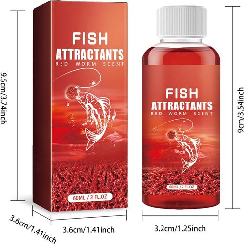 Red Worm Liquid Bait, High Concentration Fish Bait Attractant Enhancer 60ml, Outdoor Fishing Bait Additive Liquid, Concentrated Fish Attractant, Fishing Bait for Trout, Cod, Carp, Bass