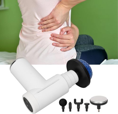 Electric Massage Gun, Portable Handheld Muscle Massager, Controlled Hot Cold Impact Deep Tissue Massager (White)