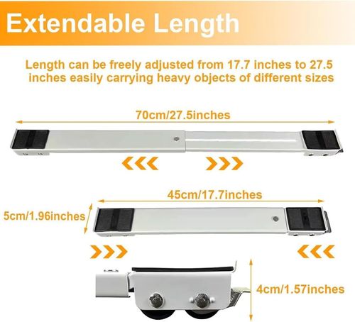 Adjustable Appliance Roller Stand 2Pcs Heavy Duty Furniture Dolly Trolley Extendable Base with Wheels for Washing Machine Fridge Dishwasher Cooker Tumble Dryer up to 300KG