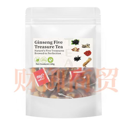 Ginseng Five Treasures Tea Kidney Tea, Ginseng and  Mulberry Herbal Teas, Kidney Cleanse Detox Beverage for Women and  Men, Nnatural Ingredients Sweet Taste and Aroma 20bags