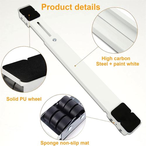 Adjustable Appliance Roller Stand 2Pcs Heavy Duty Furniture Dolly Trolley Extendable Base with Wheels for Washing Machine Fridge Dishwasher Cooker Tumble Dryer up to 300KG