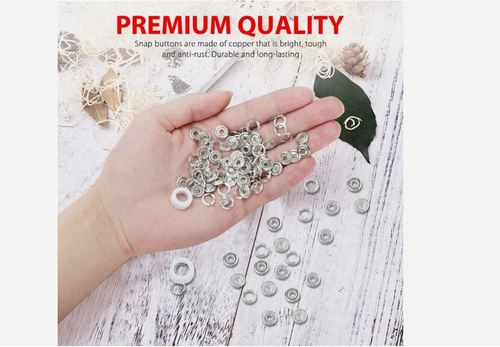 50pcs Prong Pliers Ring Press Studs Snap Popper Fasteners Sewing DIY Tool Kit
