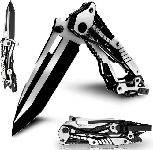 NAXFUSS Mechanical Style Folding Knife Tactical Pocket Knife for Outdoor Hunting Camping Fishing, Christmas Birthday Gifts for Men, Dad