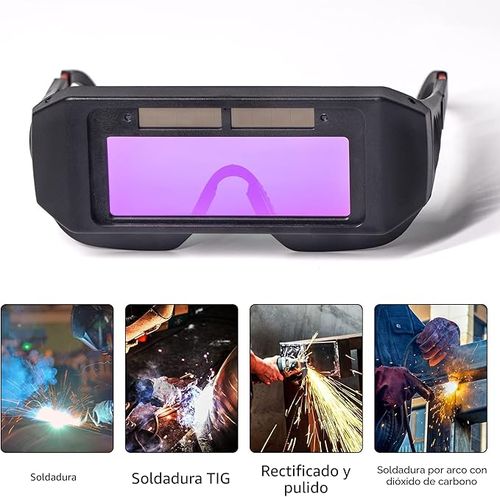 Automatic dimming solar-powered protective LCD safety welding goggles with adjustable shading, dual-sensor welding goggles, suitable for TIG, MIG, MMA and plasma welding.